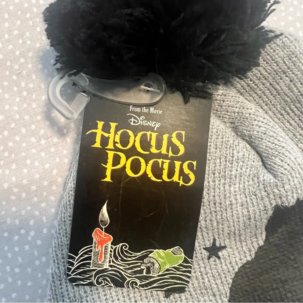 Disney Hocus Pocus Gray Cat Beanie with Pom Pom